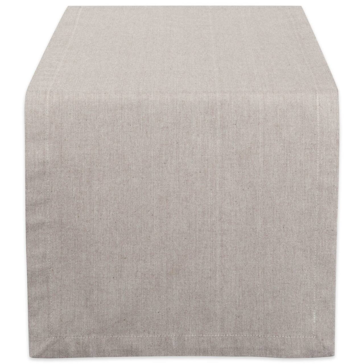 DII® 72" Stone Brown Solid Chambray Table Runner